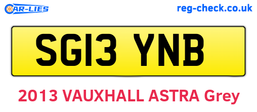 SG13YNB are the vehicle registration plates.