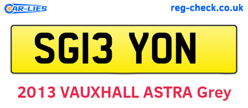 SG13YON are the vehicle registration plates.