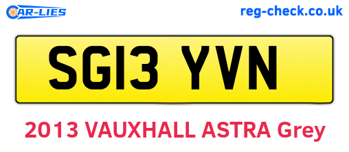 SG13YVN are the vehicle registration plates.