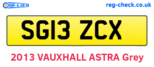 SG13ZCX are the vehicle registration plates.