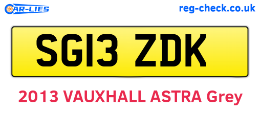 SG13ZDK are the vehicle registration plates.