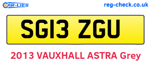 SG13ZGU are the vehicle registration plates.