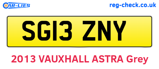 SG13ZNY are the vehicle registration plates.