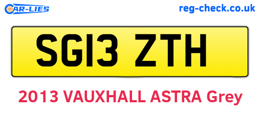 SG13ZTH are the vehicle registration plates.