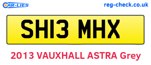 SH13MHX are the vehicle registration plates.