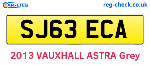 SJ63ECA are the vehicle registration plates.