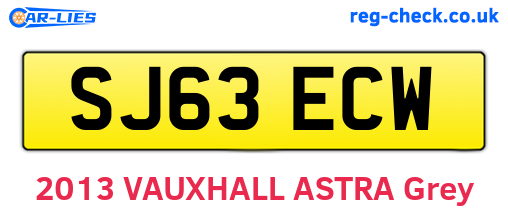 SJ63ECW are the vehicle registration plates.