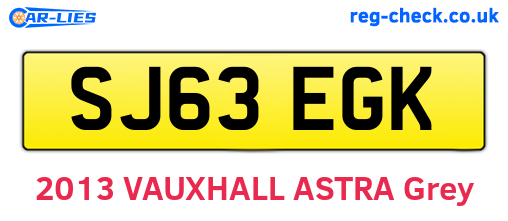 SJ63EGK are the vehicle registration plates.
