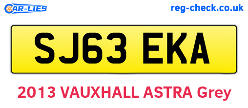 SJ63EKA are the vehicle registration plates.