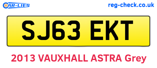SJ63EKT are the vehicle registration plates.