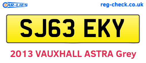 SJ63EKY are the vehicle registration plates.