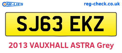SJ63EKZ are the vehicle registration plates.