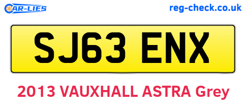 SJ63ENX are the vehicle registration plates.