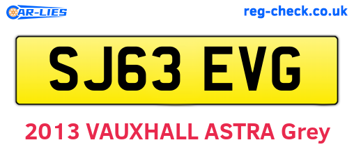 SJ63EVG are the vehicle registration plates.