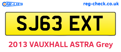 SJ63EXT are the vehicle registration plates.