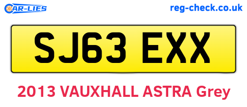 SJ63EXX are the vehicle registration plates.