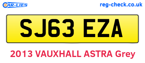 SJ63EZA are the vehicle registration plates.