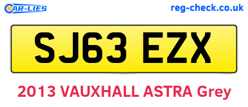 SJ63EZX are the vehicle registration plates.