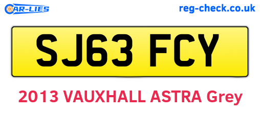 SJ63FCY are the vehicle registration plates.