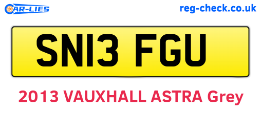 SN13FGU are the vehicle registration plates.
