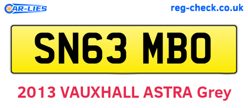 SN63MBO are the vehicle registration plates.
