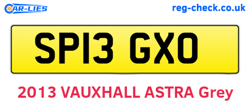 SP13GXO are the vehicle registration plates.