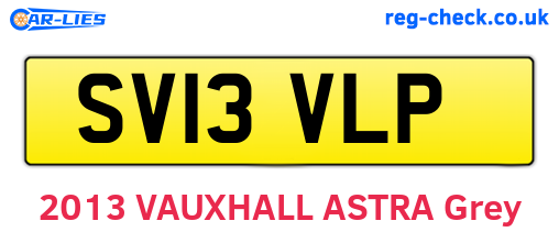 SV13VLP are the vehicle registration plates.