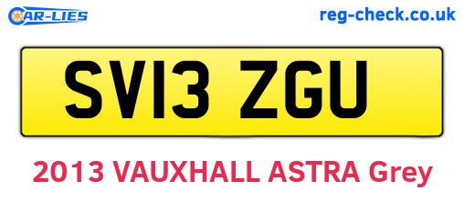 SV13ZGU are the vehicle registration plates.