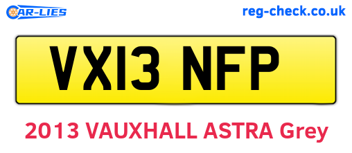 VX13NFP are the vehicle registration plates.