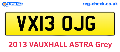 VX13OJG are the vehicle registration plates.