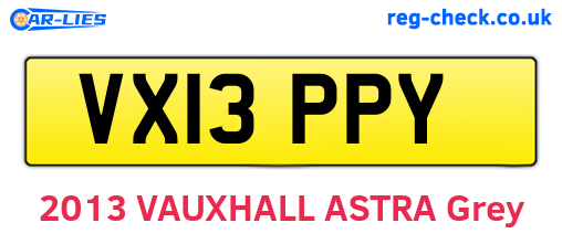 VX13PPY are the vehicle registration plates.