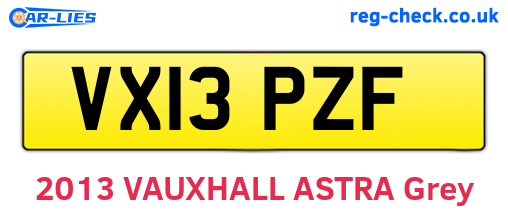 VX13PZF are the vehicle registration plates.