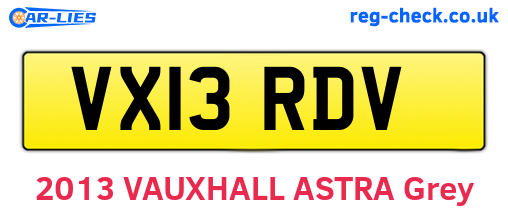 VX13RDV are the vehicle registration plates.