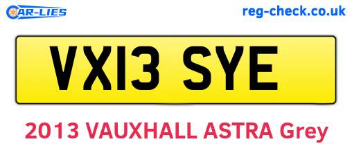 VX13SYE are the vehicle registration plates.