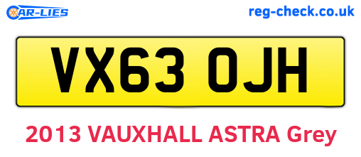 VX63OJH are the vehicle registration plates.