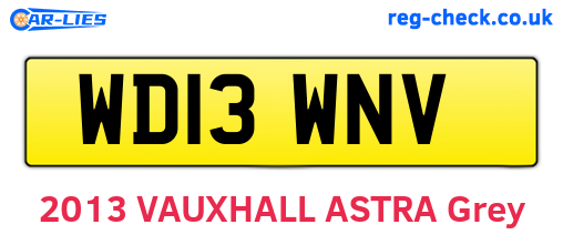WD13WNV are the vehicle registration plates.
