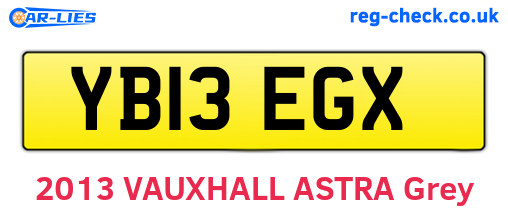 YB13EGX are the vehicle registration plates.