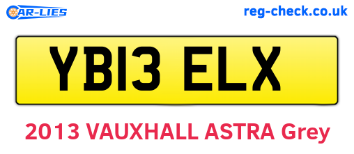 YB13ELX are the vehicle registration plates.