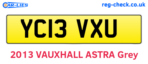 YC13VXU are the vehicle registration plates.
