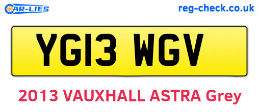 YG13WGV are the vehicle registration plates.