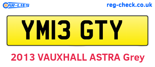 YM13GTY are the vehicle registration plates.