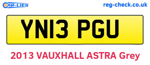 YN13PGU are the vehicle registration plates.