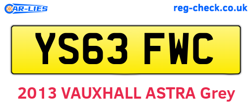 YS63FWC are the vehicle registration plates.