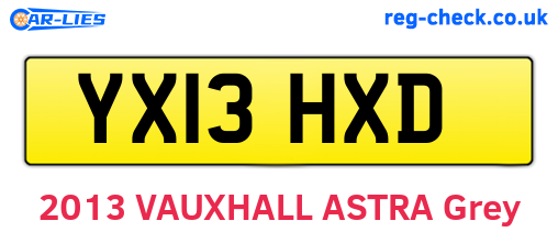 YX13HXD are the vehicle registration plates.