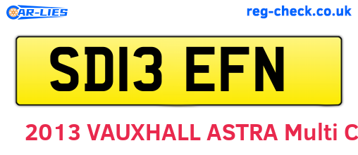 SD13EFN are the vehicle registration plates.