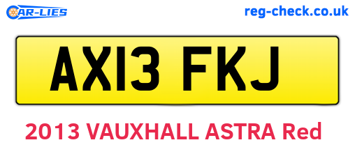 AX13FKJ are the vehicle registration plates.