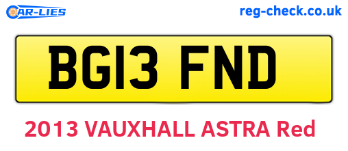 BG13FND are the vehicle registration plates.