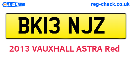 BK13NJZ are the vehicle registration plates.