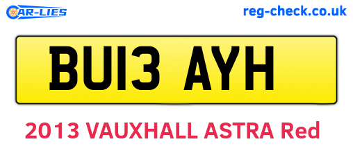 BU13AYH are the vehicle registration plates.