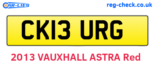 CK13URG are the vehicle registration plates.